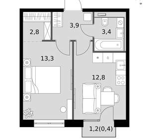 1-к квартира, вторичка, 37м2, 6/19 этаж