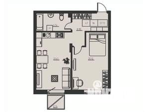 1-к квартира, вторичка, 58м2, 2/5 этаж