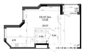 2-к квартира, вторичка, 58м2, 18/23 этаж