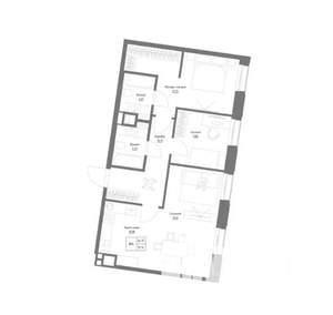 3-к квартира, строящийся дом, 76м2, 2/4 этаж