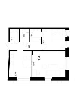 2-к квартира, вторичка, 70м2, 2/4 этаж