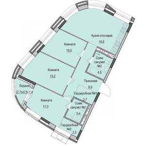 3-к квартира, вторичка, 76м2, 3/14 этаж