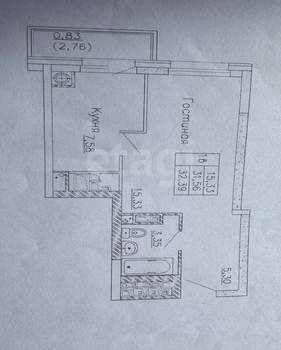 1-к квартира, вторичка, 31м2, 6/9 этаж