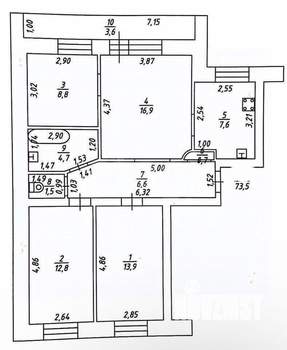 4-к квартира, вторичка, 74м2, 3/10 этаж