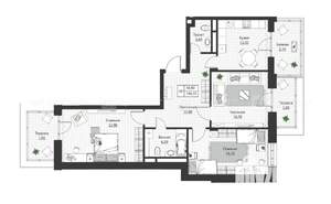 3-к квартира, строящийся дом, 105м2, 1/4 этаж