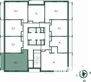 2-к квартира, вторичка, 59м2, 23/25 этаж