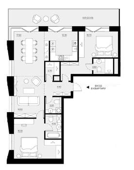 2-к квартира, вторичка, 103м2, 5/5 этаж