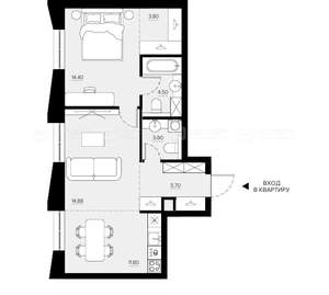 1-к квартира, вторичка, 59м2, 4/5 этаж