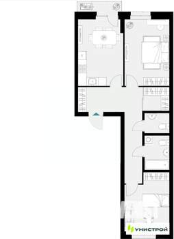 2-к квартира, вторичка, 65м2, 8/18 этаж