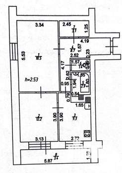 2-к квартира, вторичка, 60м2, 8/14 этаж