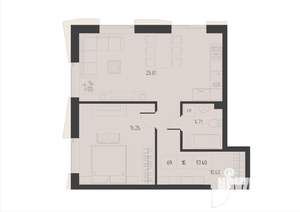 1-к квартира, вторичка, 57м2, 3/7 этаж