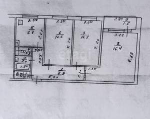 3-к квартира, вторичка, 55м2, 3/9 этаж