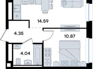 1-к квартира, вторичка, 34м2, 7/10 этаж