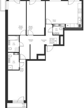 3-к квартира, вторичка, 98м2, 6/24 этаж