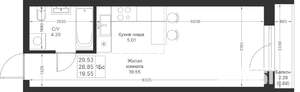 Студия квартира, вторичка, 30м2, 2/24 этаж