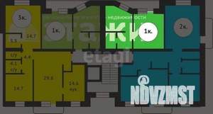 1-к квартира, вторичка, 44м2, 5/9 этаж