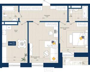 2-к квартира, вторичка, 85м2, 7/9 этаж
