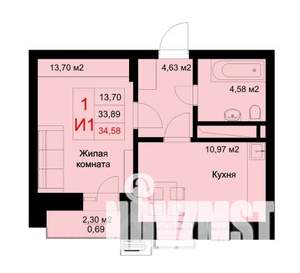 1-к квартира, вторичка, 35м2, 5/10 этаж