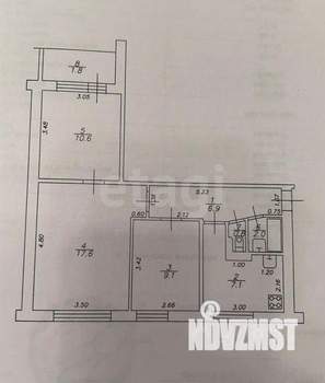 3-к квартира, вторичка, 54м2, 3/9 этаж