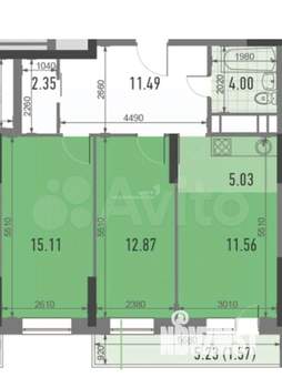 3-к квартира, вторичка, 65м2, 4/19 этаж