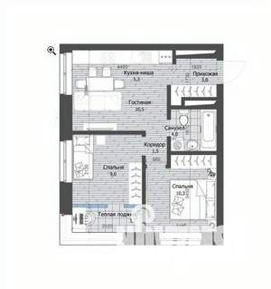 3-к квартира, вторичка, 48м2, 7/22 этаж