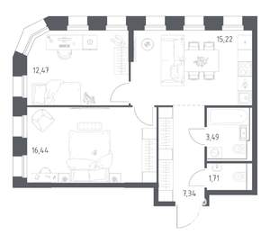 2-к квартира, вторичка, 57м2, 18/25 этаж