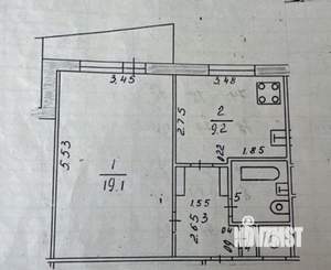 1-к квартира, вторичка, 38м2, 1/10 этаж