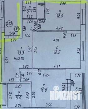 2-к квартира, вторичка, 69м2, 15/18 этаж