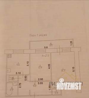 2-к квартира, вторичка, 56м2, 1/9 этаж