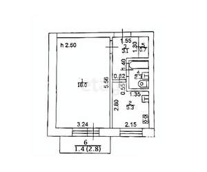 1-к квартира, вторичка, 29м2, 7/9 этаж