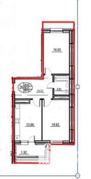 2-к квартира, вторичка, 58м2, 11/18 этаж