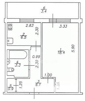 1-к квартира, вторичка, 35м2, 2/9 этаж
