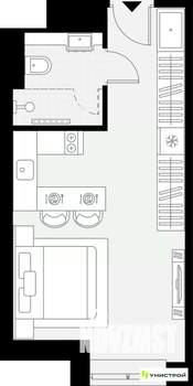 1-к квартира, вторичка, 26м2, 2/27 этаж