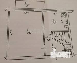 1-к квартира, вторичка, 29м2, 4/5 этаж