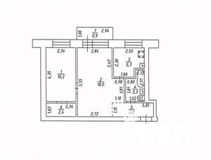 2-к квартира, вторичка, 43м2, 2/4 этаж