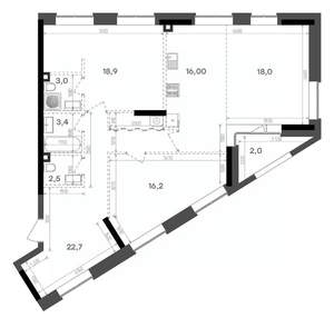 2-к квартира, вторичка, 103м2, 11/15 этаж