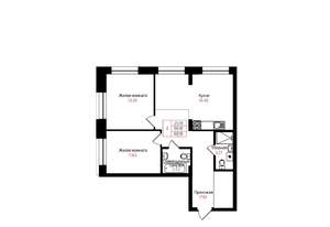 2-к квартира, вторичка, 68м2, 12/25 этаж