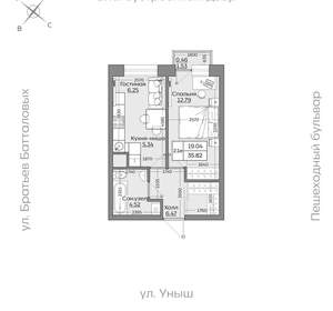 2-к квартира, вторичка, 36м2, 3/24 этаж