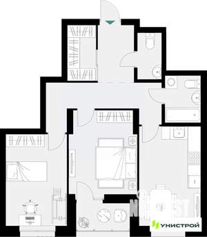 2-к квартира, вторичка, 67м2, 2/18 этаж