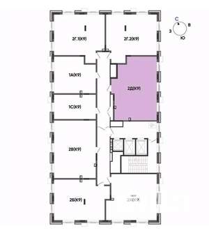 2-к квартира, вторичка, 66м2, 18/22 этаж