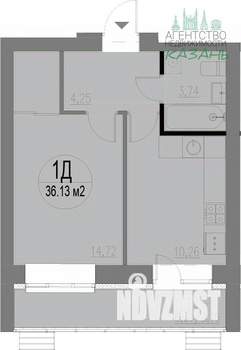 1-к квартира, вторичка, 36м2, 9/10 этаж