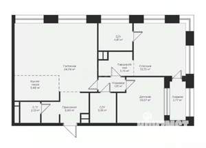 3-к квартира, вторичка, 75м2, 7/24 этаж