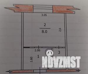 1-к квартира, вторичка, 13м2, 2/5 этаж