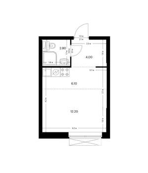 Студия квартира, вторичка, 25м2, 11/24 этаж