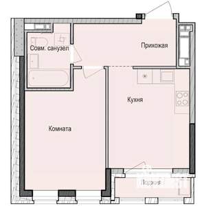 1-к квартира, строящийся дом, 40м2, 4/23 этаж