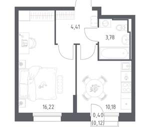 1-к квартира, вторичка, 35м2, 13/17 этаж