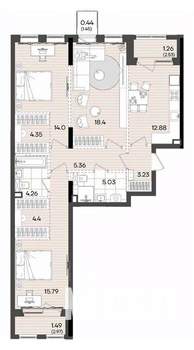 3-к квартира, вторичка, 91м2, 6/9 этаж