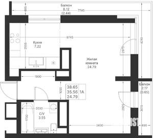 1-к квартира, вторичка, 39м2, 14/24 этаж