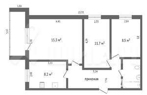 3-к квартира, вторичка, 60м2, 1/5 этаж