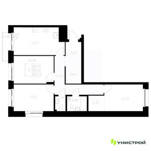 3-к квартира, вторичка, 90м2, 7/8 этаж